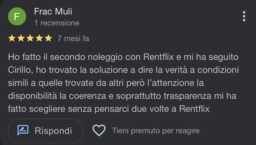 Recensione Google verificata