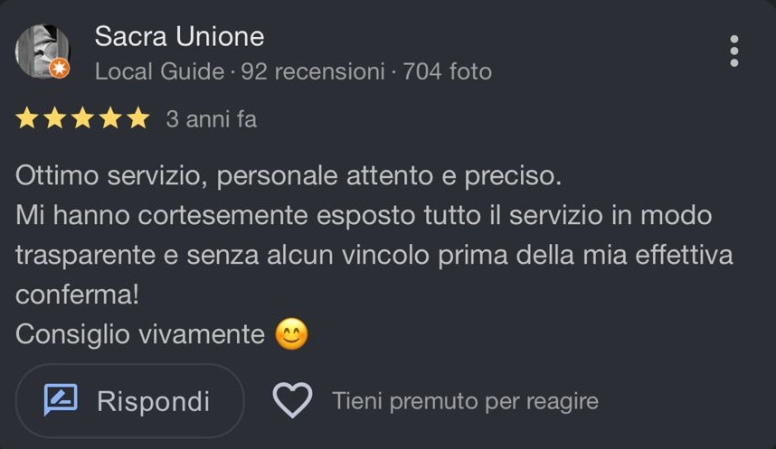 Recensione Google verificata