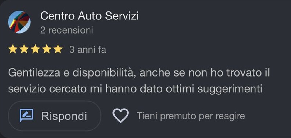Recensione Google verificata
