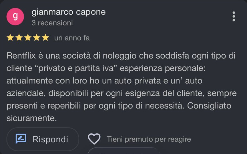 Recensione Google verificata